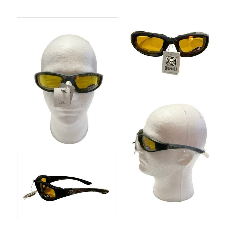 Choppers Padded Foam Wind Resistant Sunglasses Motorcycle Glasses UV Protection
